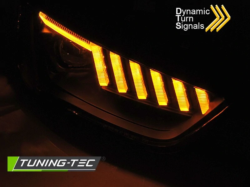 Přední světla, světlomety, lampy Audi A4 B8, 2012-2015, LED, SEQ, černé