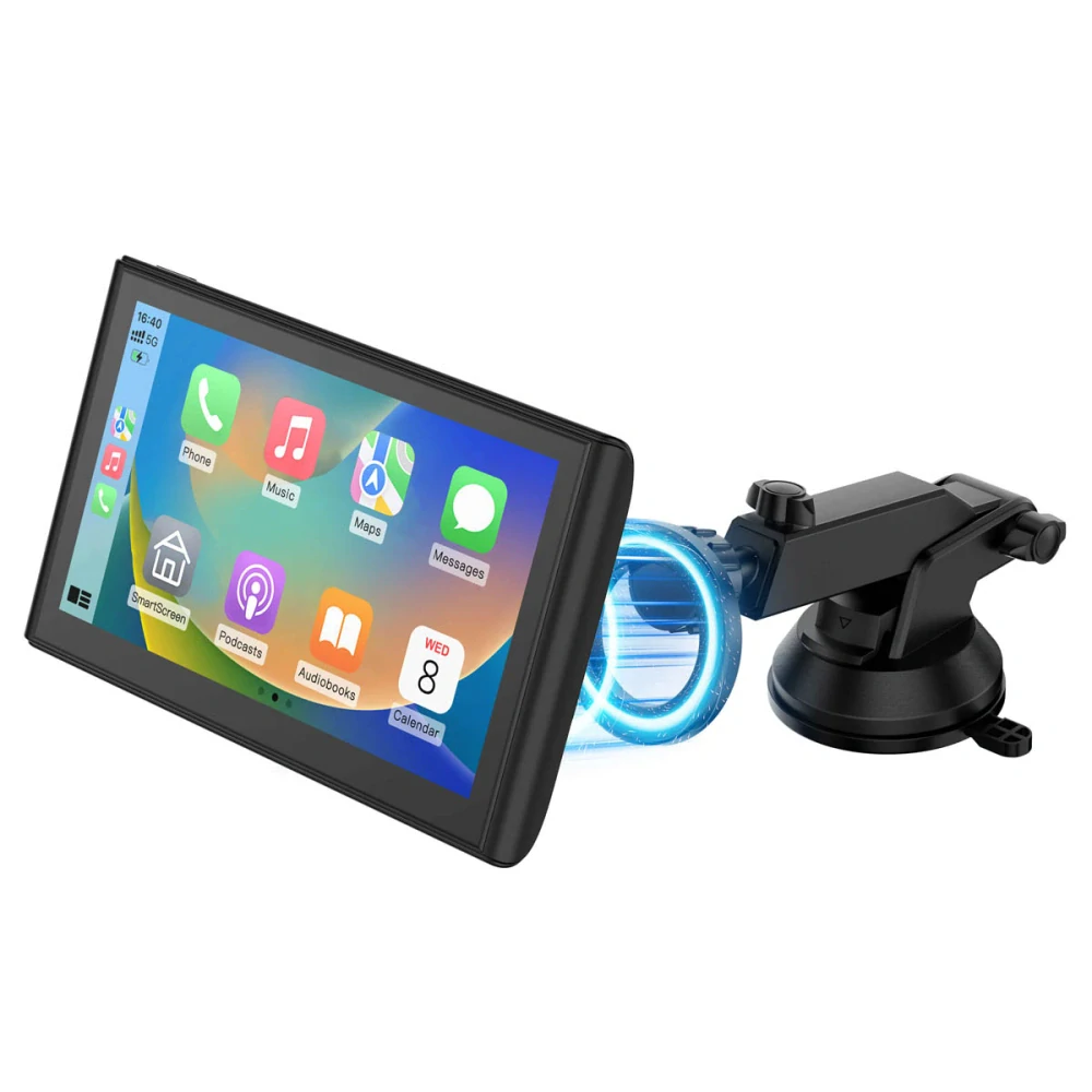 Monitor 7" s Apple CarPlay, Android auto, Bluetooth, micro SD, kamerový vstup, magnetický držák