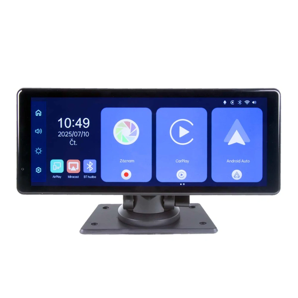 Monitor 10,26" s Apple CarPlay, Android auto, Bluetooth, micro SD, 2K DVR + kamerový vstup
