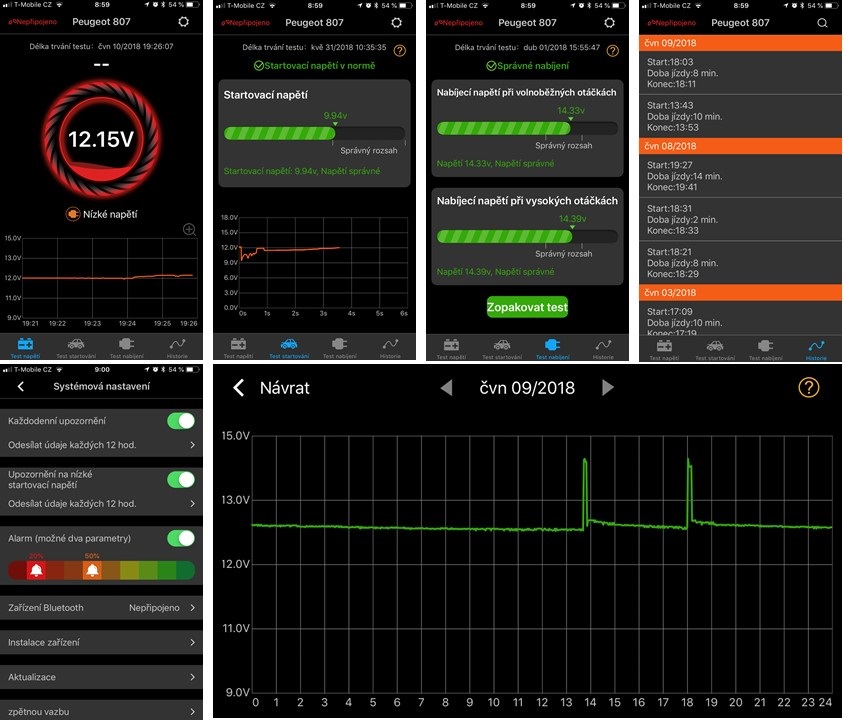 Bluetooth monitoring baterie CARCLEVER