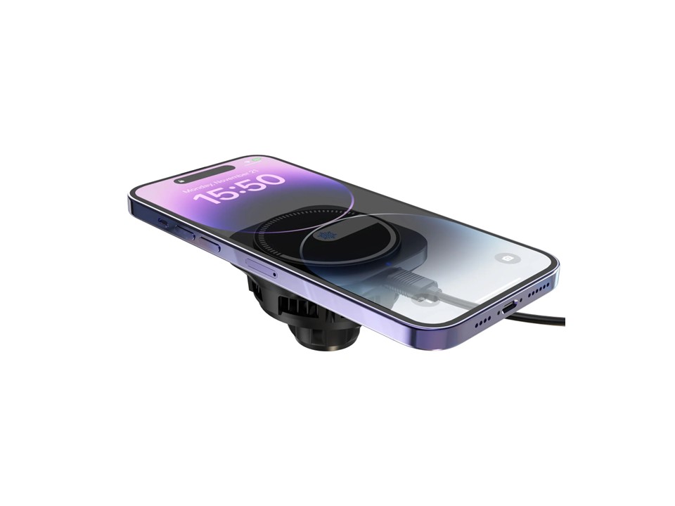 Magnetický držák s Qi dobíjením s aktivním chlazením do mřížky ventilace (MagSafe compatible)