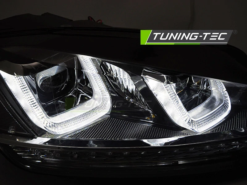 Přední světla VW Golf VII 13-17 SEQ černé s červenou linkou