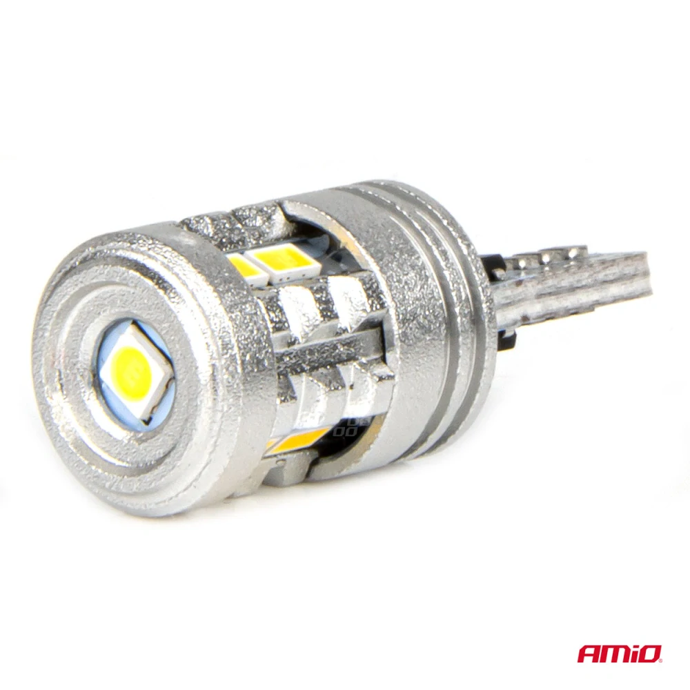 LED STANDARD BULBS T10 W5W 6x3020 + 1x3030 SMD BÍLÉ 12V/24V AMiO