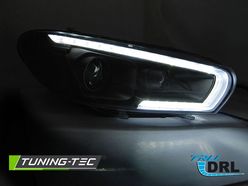 Přední xenonová světla, světlomety, lampy VW Scirocco, 2008-2014, XENON, SEQ, černé