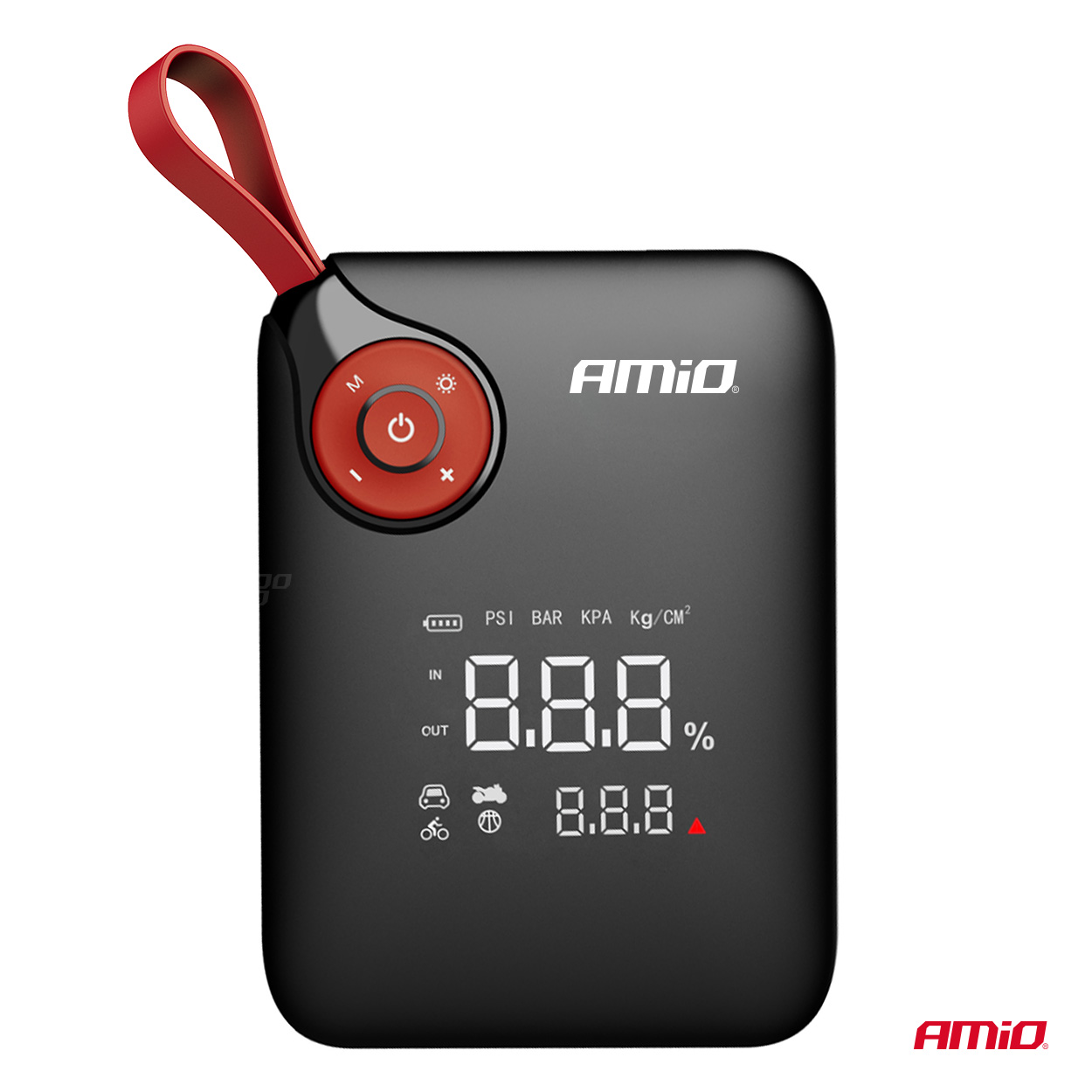 AMIO AKU kompresor s powerbankou a boosterem 7200 mAh, 600A, LED BATERKA