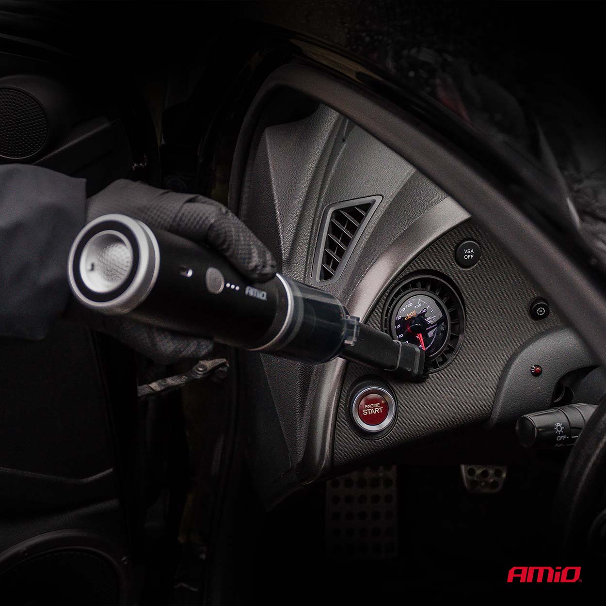 AKU vysavač do auta AMIO, 6000 mAh 100W, 20 kPa