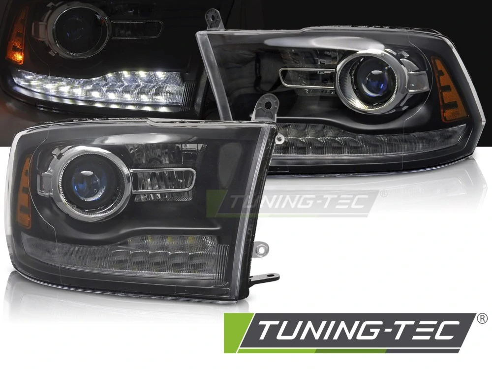 Přední světla, lampy, světlomety Dodge Ram 09-18 černé