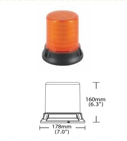 LED maják, 12-48V, 144x1W oranžový, pevná montáž, ECE R65
