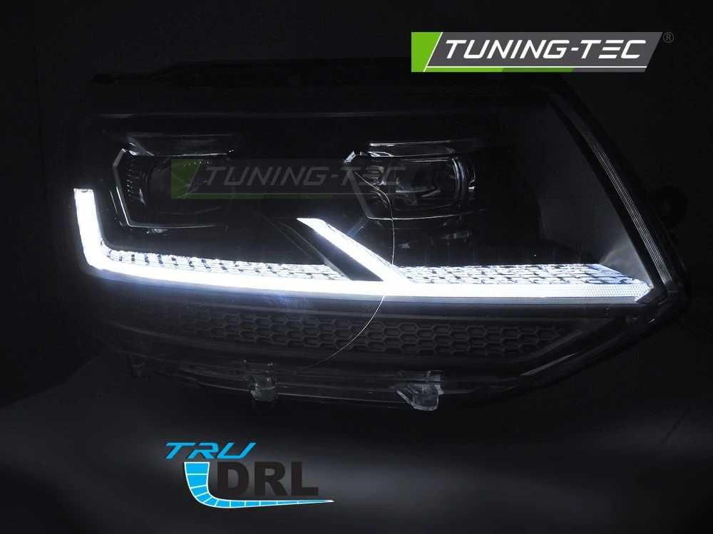Přední světla VW T5.1 10-15 černé/chrom FULL LED SEQ DRL