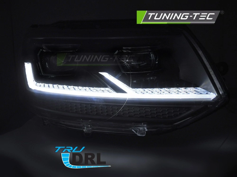 Přední světla VW T5.1 10-15 černé FULL LED DRL SEQ