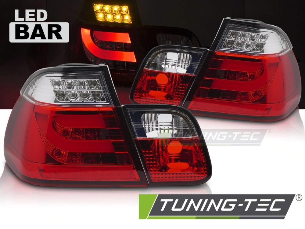 Zadní LED světla BMW E46, 2001-2005 sedan, LED BAR, červenobílé