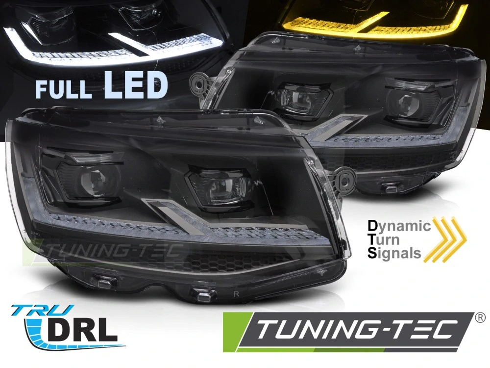 Přední světla VW T6 2015-2019 černé FULL LED SEQ DRL