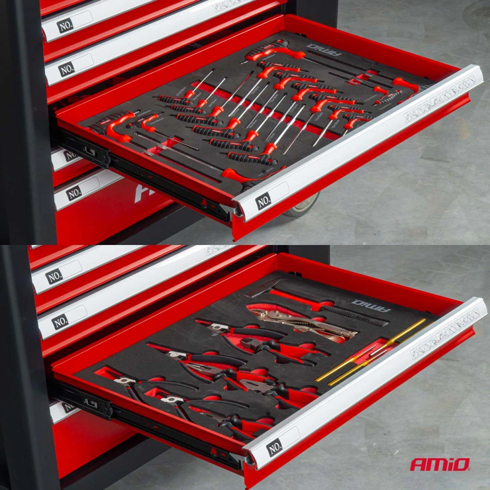 Dílenský vozík na nářadí se sadou 258 kusů nářadí 840 x 460 x 870 mm AMiO