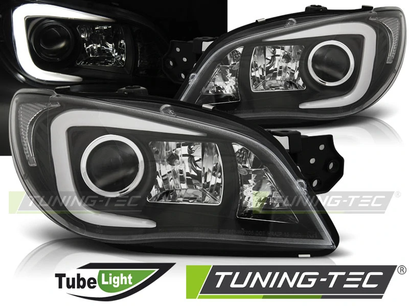 Přední světla Subaru Impreza II GD 06-07 TUBE LIGHT černá