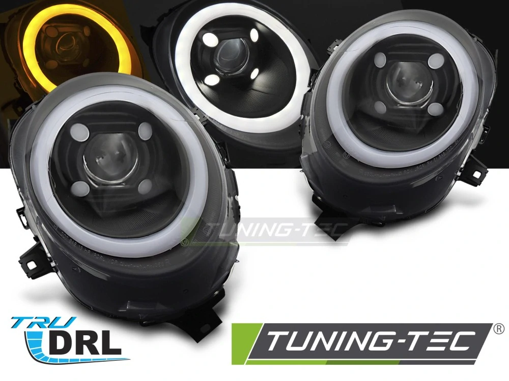 Přední světla MINI COOPER F55, F56, F57 2014-2017 TRU TUBE DRL černé