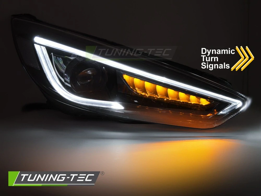 Přední světla Ford Focus MK3 2014-2018 černá LED DRL
