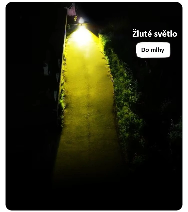 LED světla s čočkou na motocykl (přídavná a hlavní)