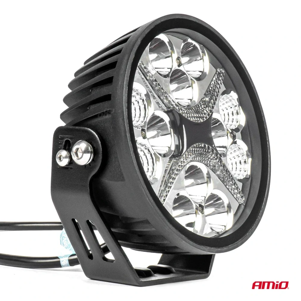 AMIO LED světlomet kulatý | 12x LED | 54W | 7200 lm | Ø 140x61 mm | 10–30V