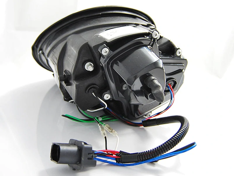 Přední světla VW New Beetle (10/1998 – 05/2005) – Černá, LED poziční svícení (sada 2 ks)