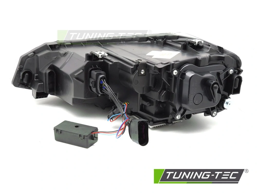 Přední LED světlomety pro VW Polo 2G / AW1 (2017–2021) se stříbrnou lištou, sekvenčním blinkrem a DRL – Pár