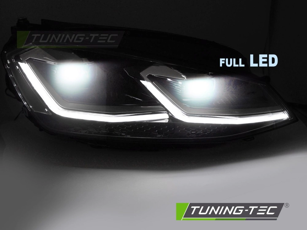 Přední FULL LED světlomety SILVER LINE s DRL – VW Golf VII (2012-2017)