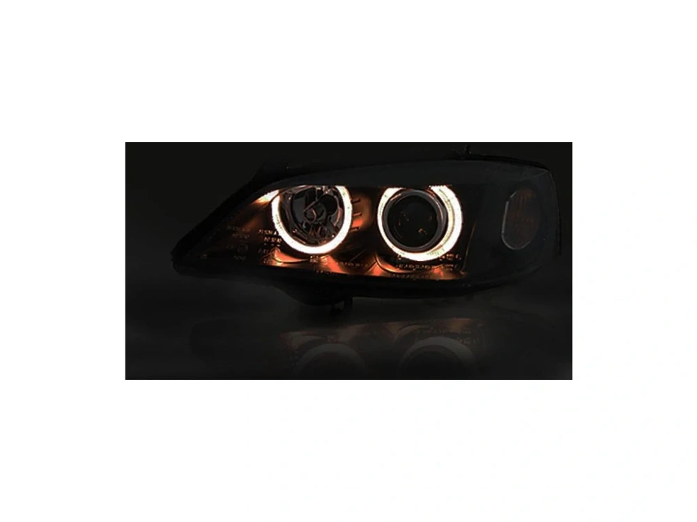 PŘEDNÍ SVĚTLOMETY, SVĚTLA, LAMPY OPEL ASTRA G, 1998-2004, ANGEL EYES, ČERNÉ BLACK, PROJECT H7