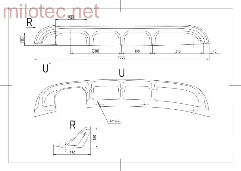 Difuzor zadního nárazníku, Fabia II. Limousine 2007-2014