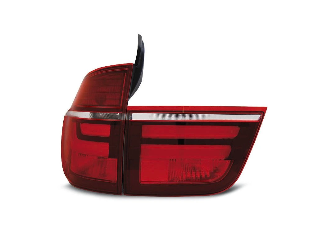 Zadní světla BMW X5 E70 07-10 - červený/krystal LED BAR