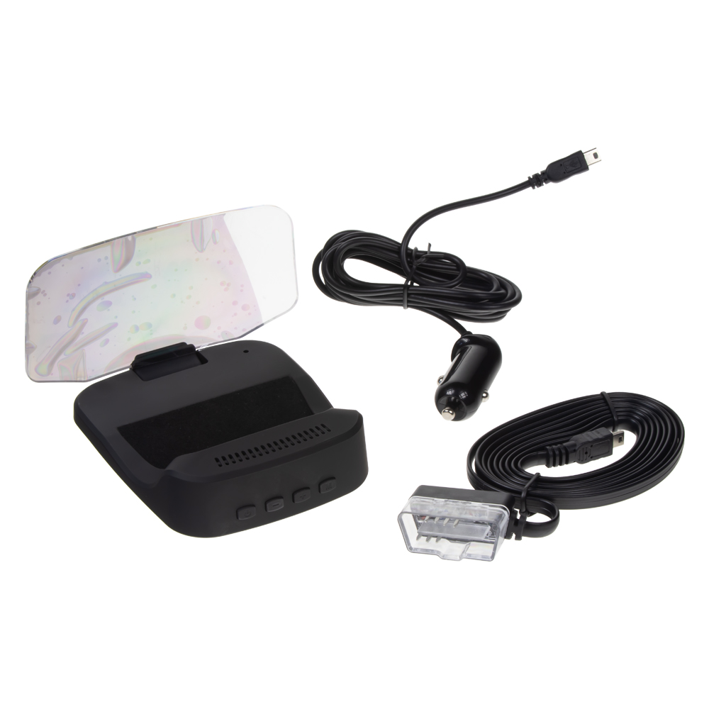 HEAD UP DISPLEJ 4" / TFT LCD, OBDII + GPS + navigační, reflexní deska