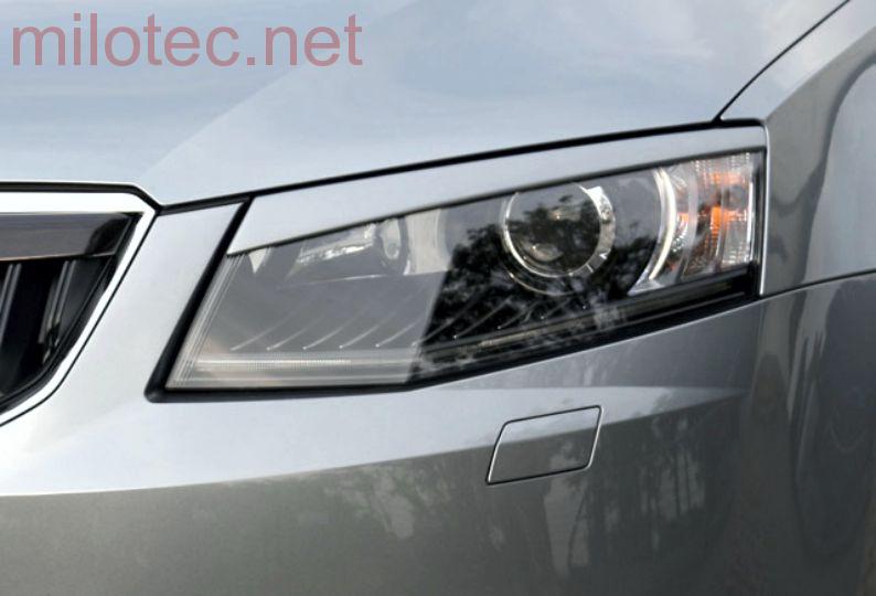 Kryty světlometů Milotec (mračítka) - ABS černá metalíza, Škoda Octavia III. Lim