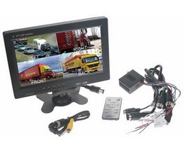 Monitor 9" s kvadrátorem a s 4x4PIN vstupy