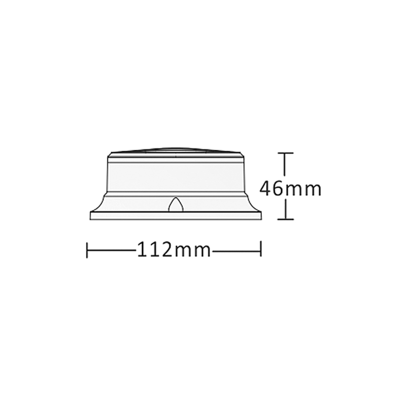 LED maják, 12-24V, 18x1W oranžový, pevná montáž, ECE R65