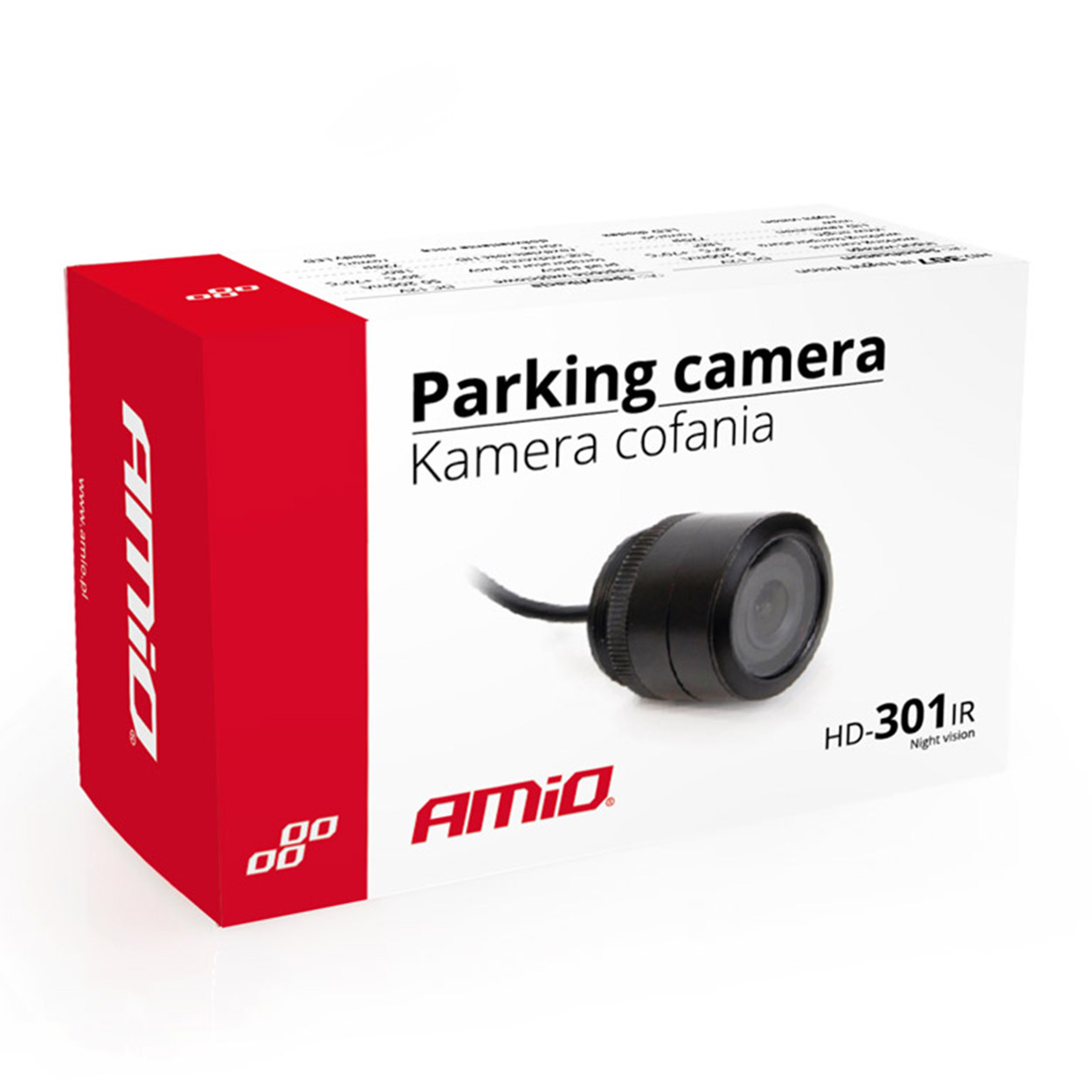Kamera do auta HD-301-IR 170° s nočním viděním o průměru 30 mm s IR LED osvětlením - Amio