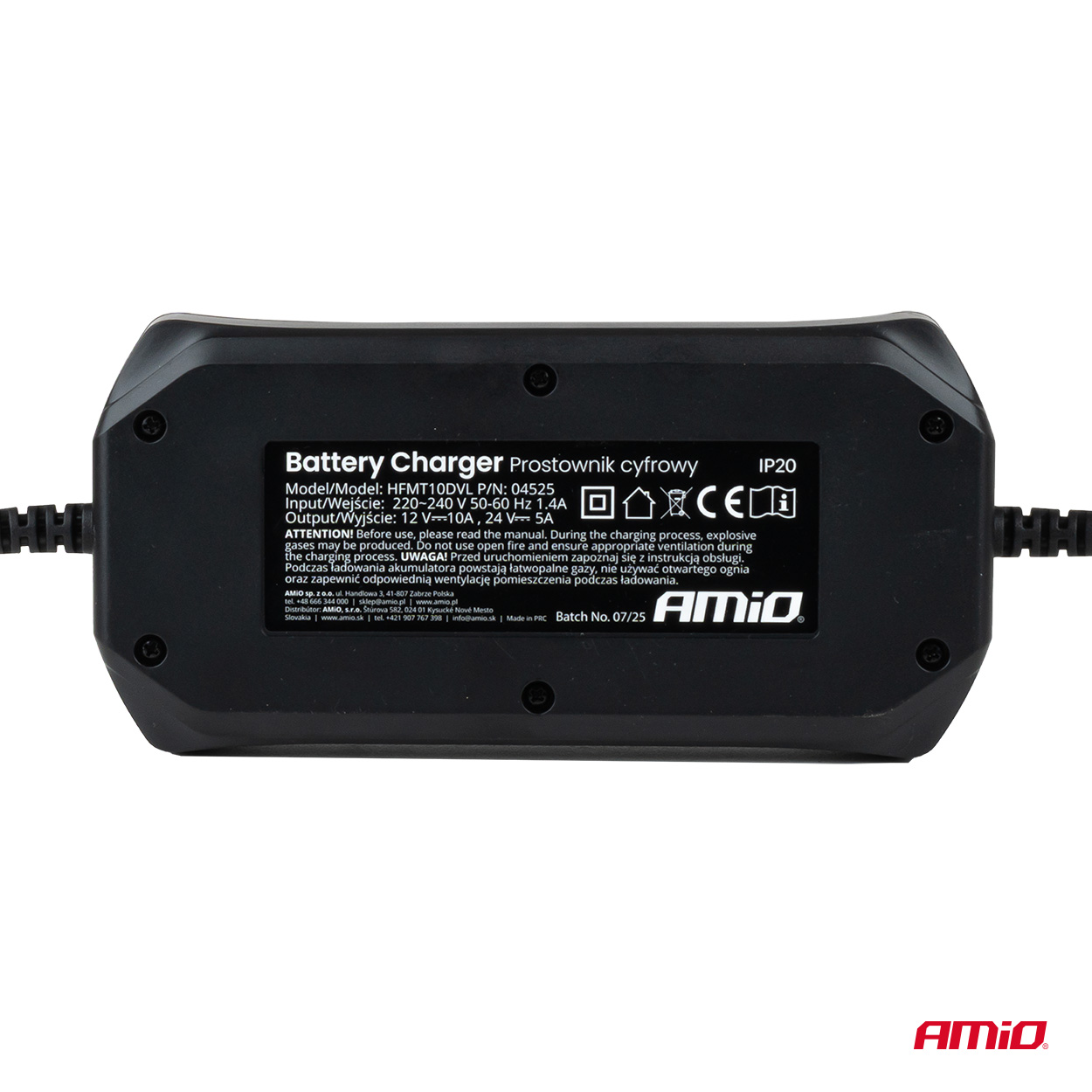 Inteligentní nabíječka AMIO 12V/24V 10A (12V 50-100Ah | 24V 50Ah)