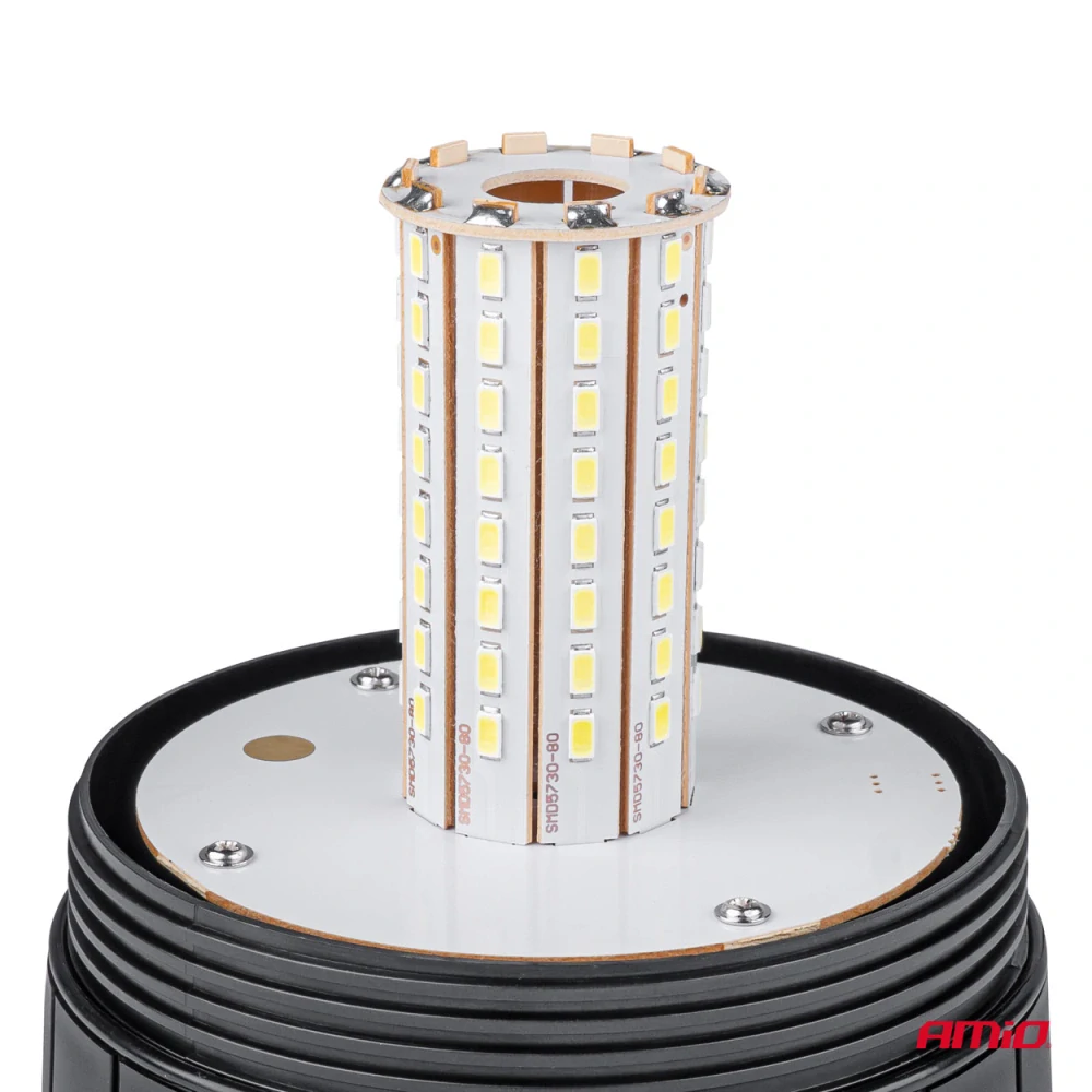 Výstražný LED maják 12/24V - oranžový, magnet - 60 LED s homologací E13 - Amio
