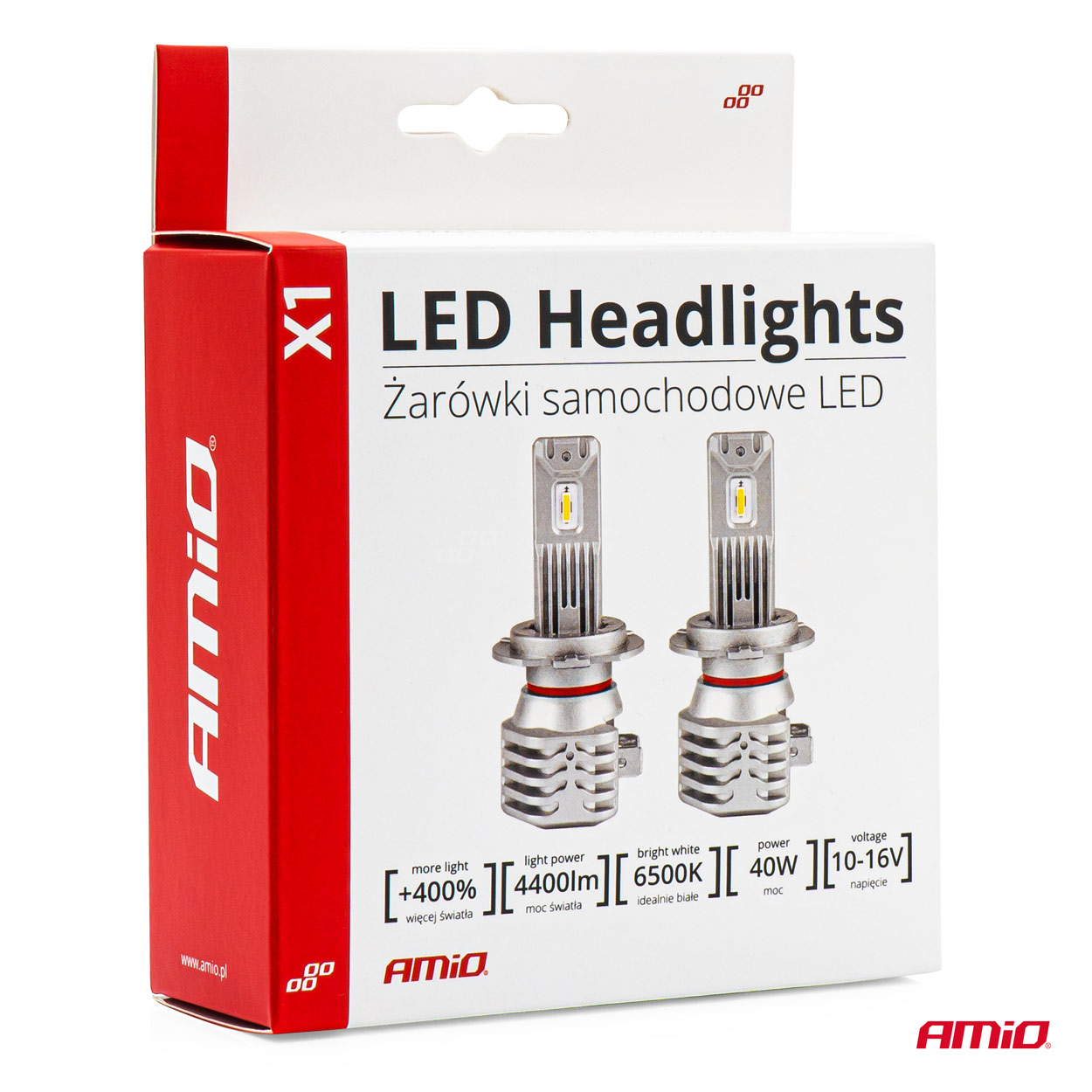 LED žárovky HB4 AMIO LED X1 Series, bílé 6500K | 4400 LM, 2 ks
