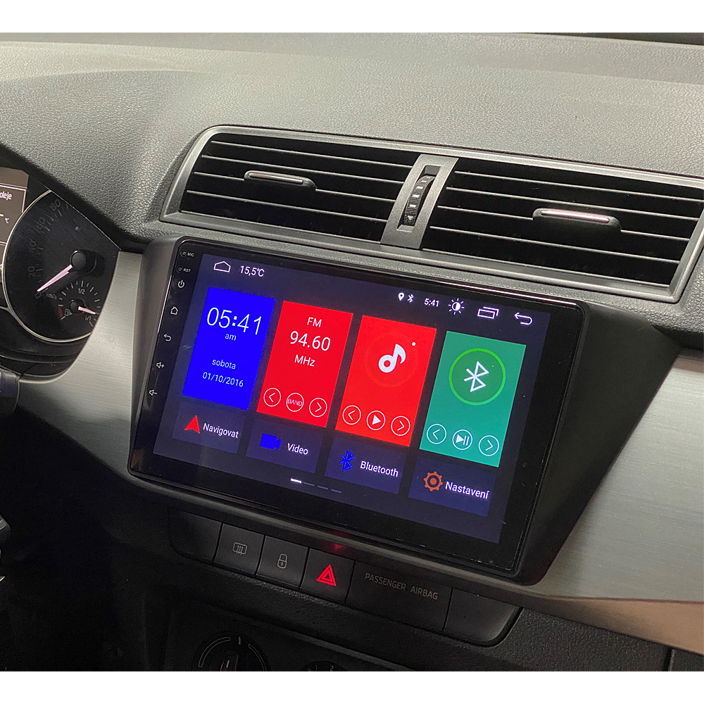 Autorádio pro Škoda Fabia 2015-2019 s 9" LCD, Android 10.0, WI-FI, GPS, Mirror link, Bluetooth