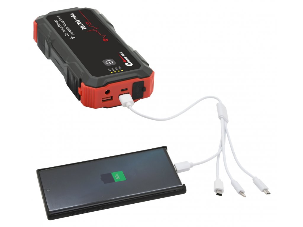 Powerbanka s funkcí JUMP STARTER 20.000mAh 2000A - Compass