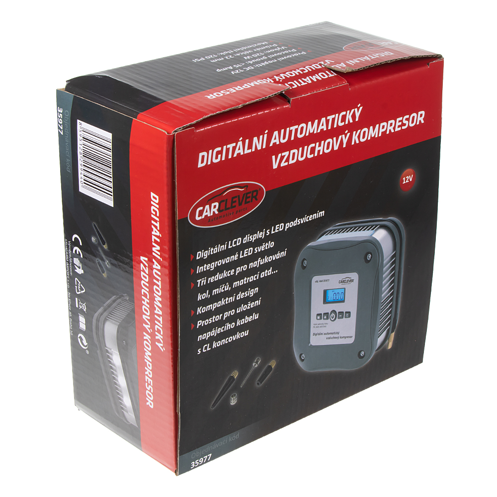 Digitální automatický vzduchový kompresor CarClever