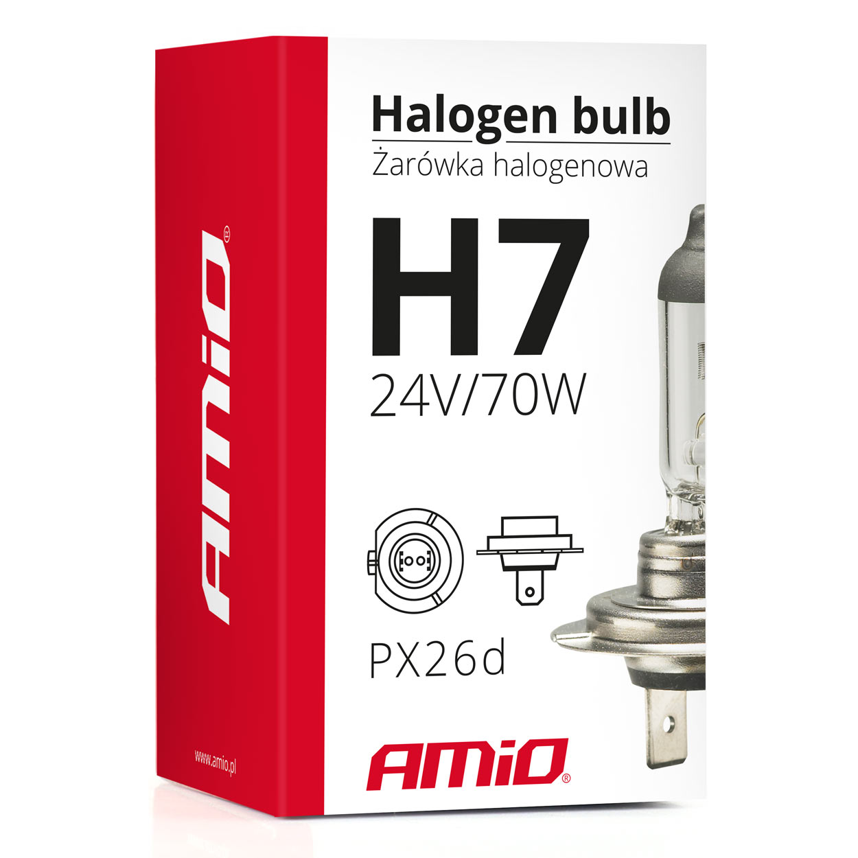 Halogenová žárovka H7 24V 70W UV filter (E8) AMIO