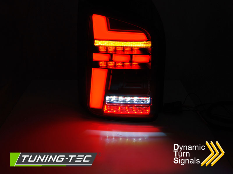 Zadní světla VW T5 10-15 dvojité dveře - černá LED BAR SEQ
