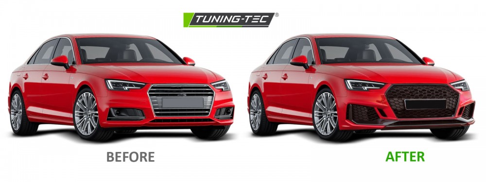 PŘEDNÍ NÁRAZNÍK SPORT, AUDI A4 B9, 2015-2019, PDC, ČERNÝ LESK
