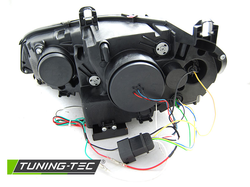 PŘEDNÍ LED SVĚTLA, SVĚTLOMETY, LAMPY BMW X5 E70 2007-2013, LED ANGEL EYES, DRL, XENON OEM, ČERNÁ