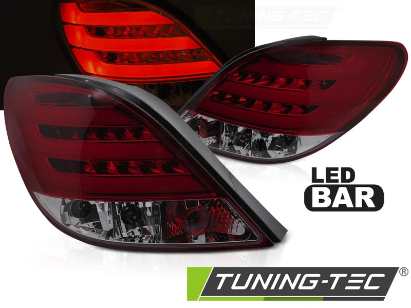 Zadní světla Peugeot 207 05/06-06/09 3D/5D červená/kouřová LED BAR