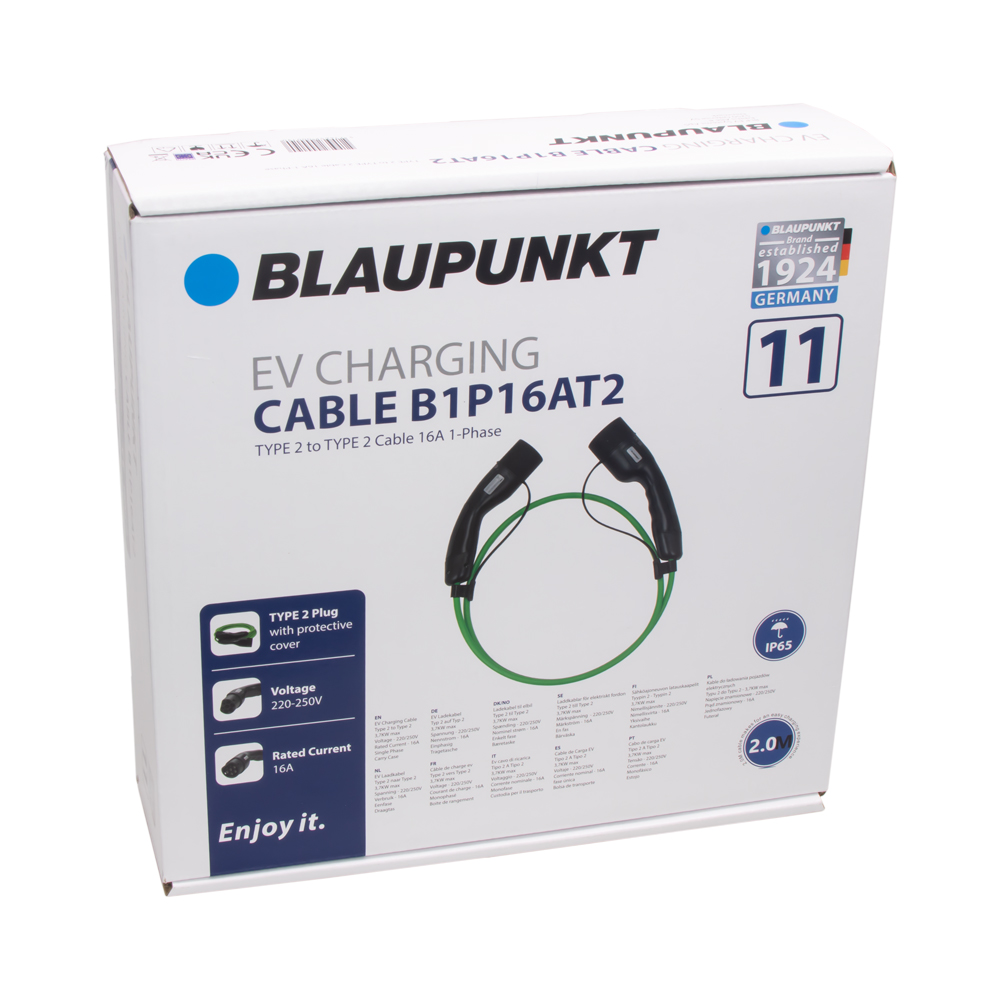 BLAUPUNKT nabíjecí kabel pro elektromobily 16A/1fáze/Typ2->2/2m