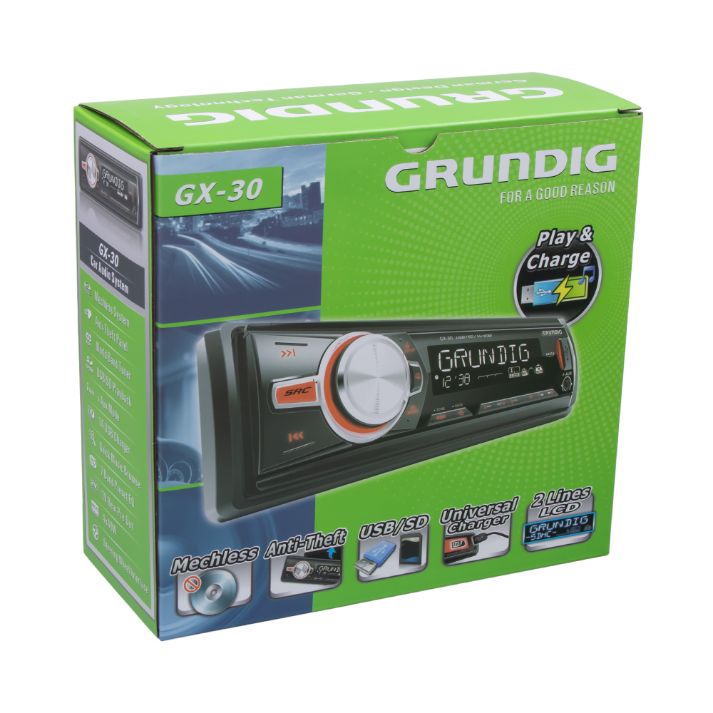 GRUNDIG autorádio bez mechaniky / USB / SD / AUX / odním.panel