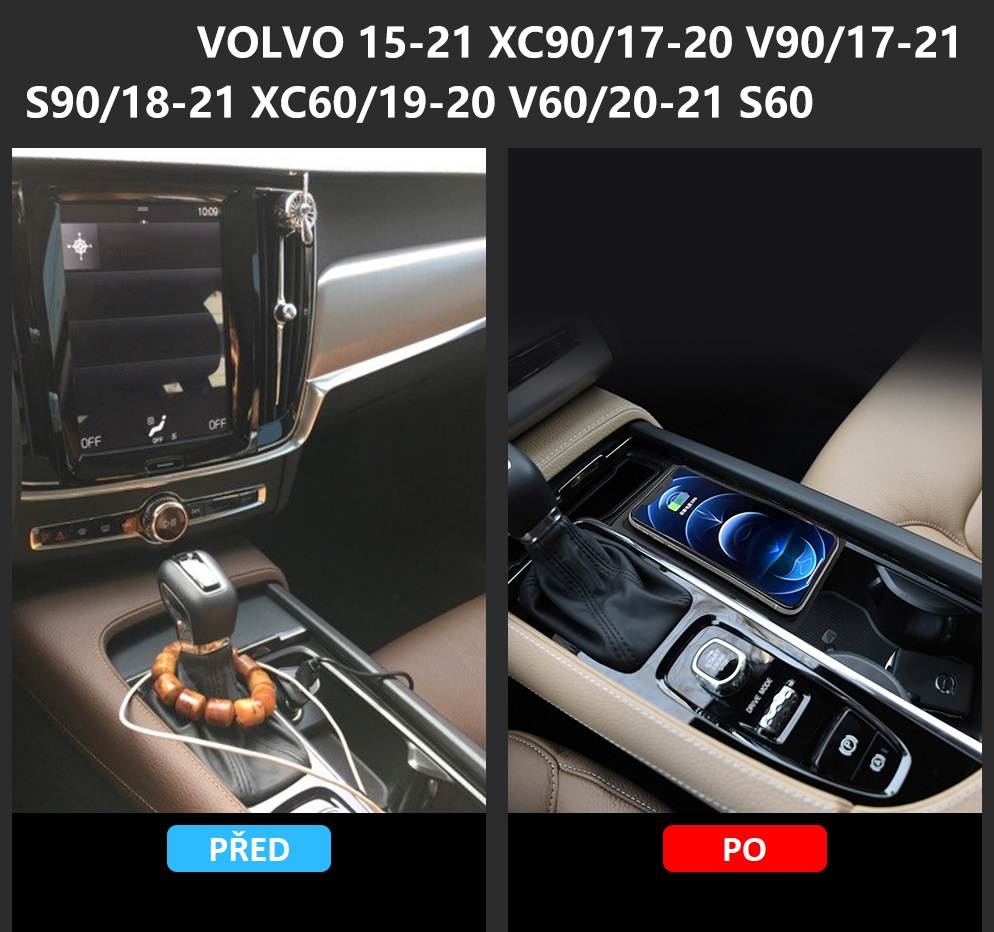 Qi indukční nabíječka telefonů Volvo XC90 2015-