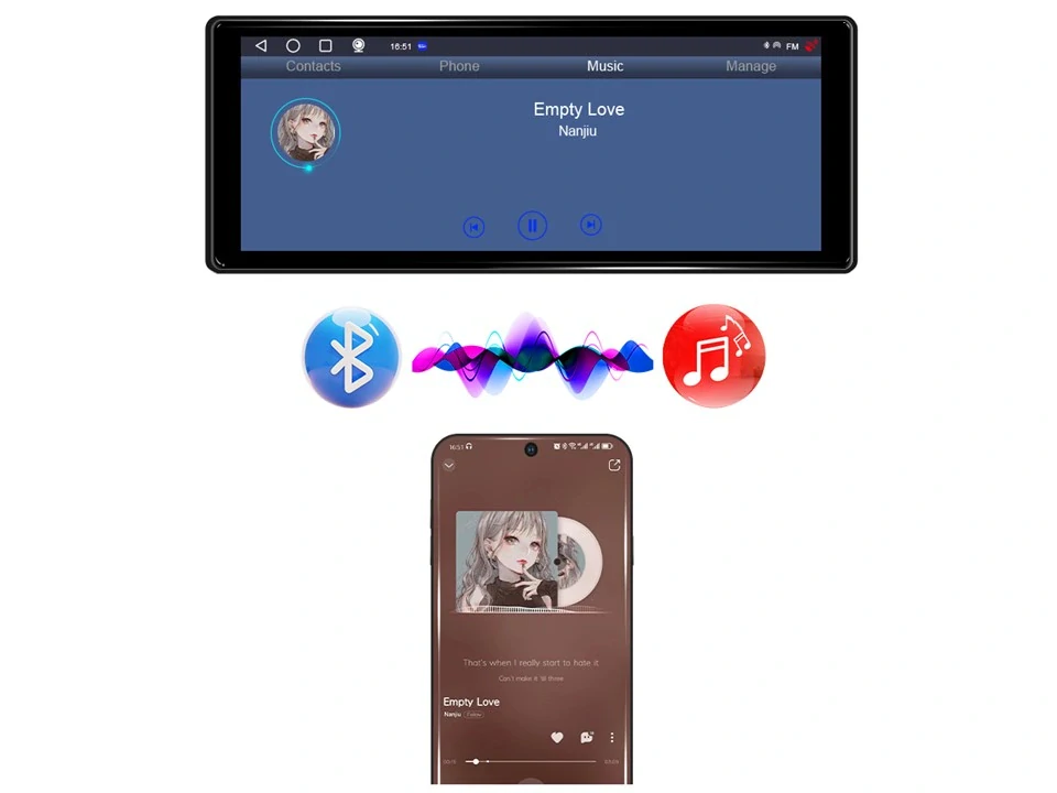 Monitor 10,26" s OS Android + Apple CarPlay, Android auto, Bluetooth, micro SD, GPS, park. kamera