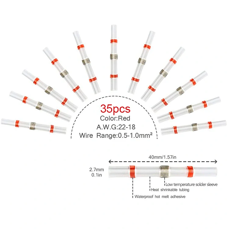 Sada vodotěsných spojek s cínem, 100 ks