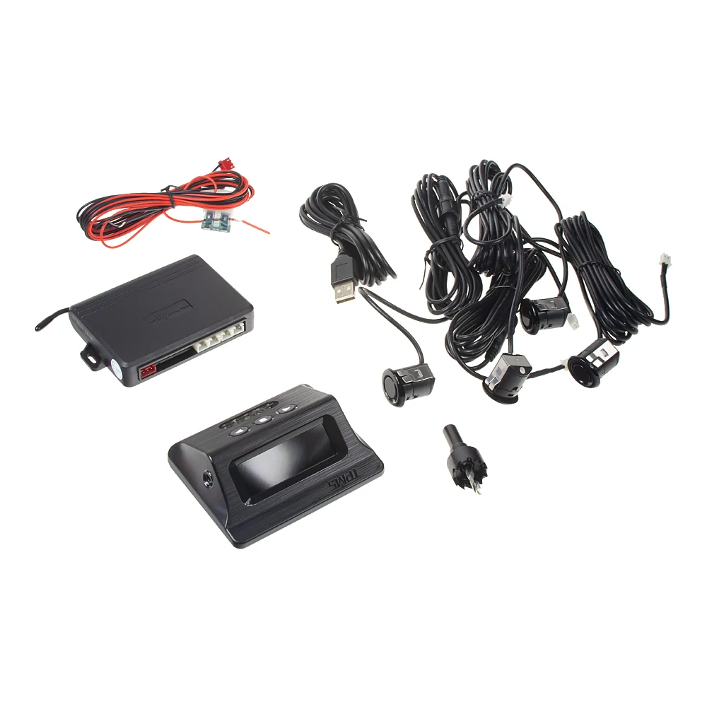 Parkovací systém bezdrátový s LCD, solární napájení, 4 senzory